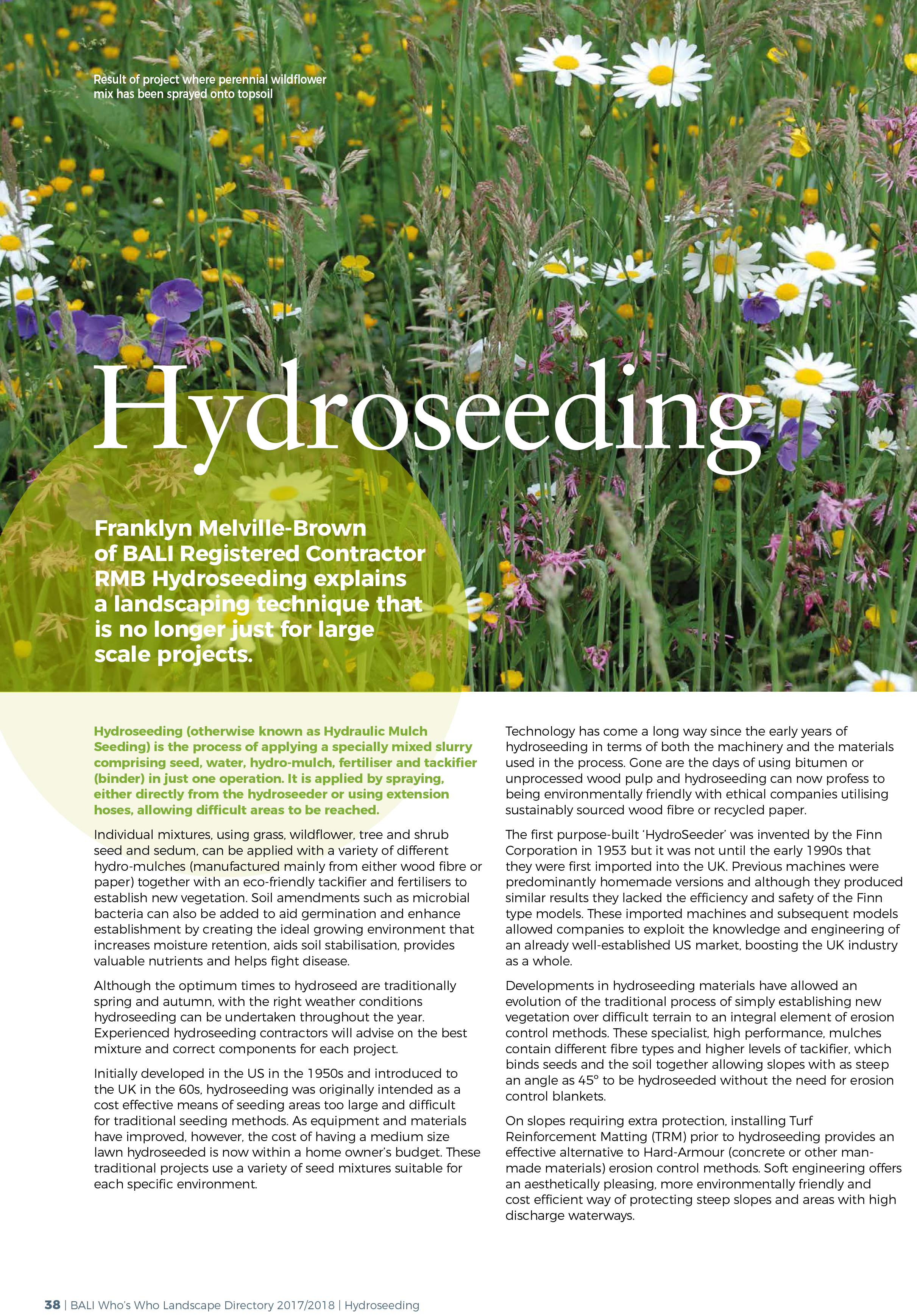 Press Article – Benefits of Hydroseeding
